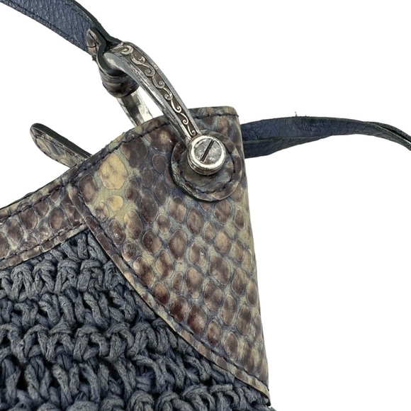 Brighton Blue and Tan Crossbody Bag - Picture 7 of 13